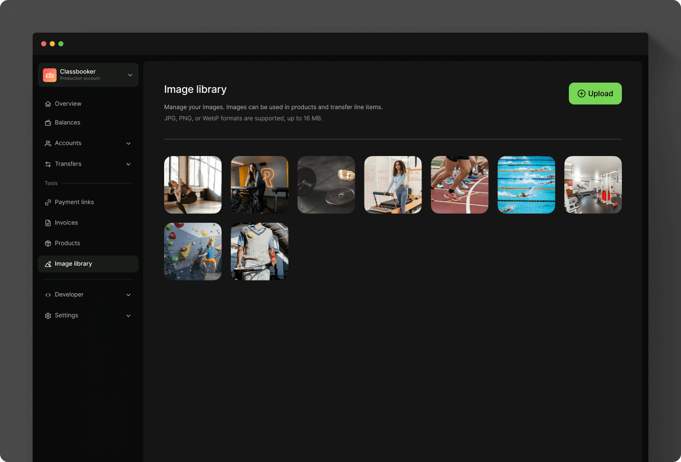 Image library in the Dashboard