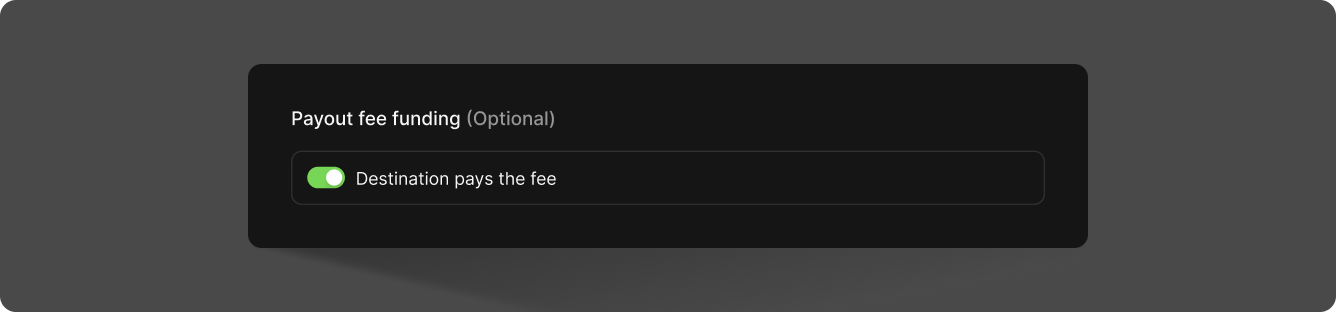 Enable payout fees