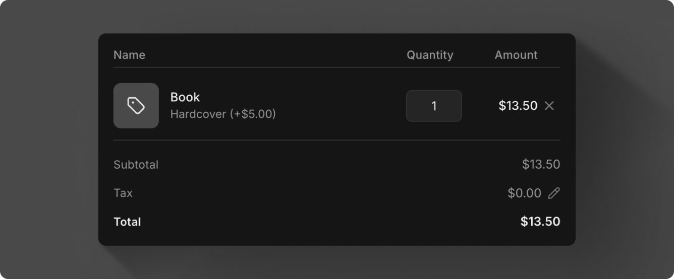 Edit tax amount