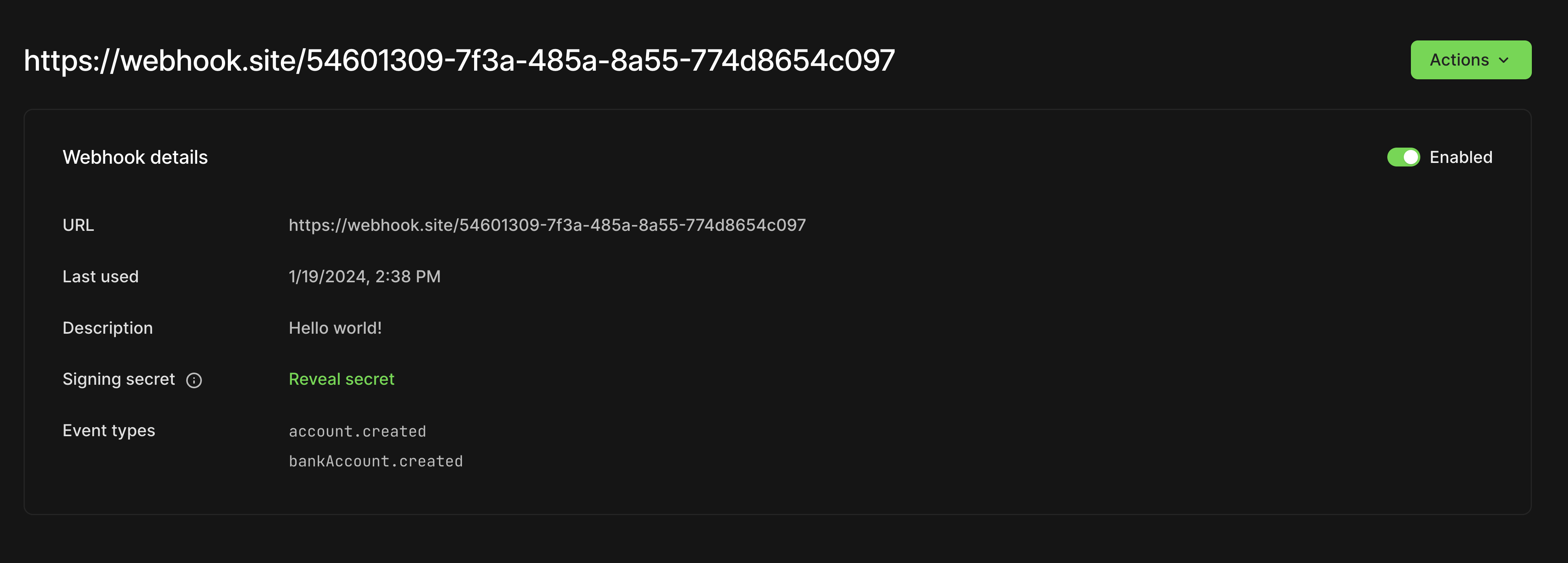 Test webhook